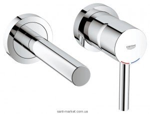 Змішувач для раковини одноважеля настінний прихований Grohe колекція Essence хром 19408000