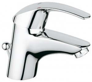 Смеситель для раковины однорычажный с донным клапаном Grohe коллекция Eurosmart матовый хром 3292500E