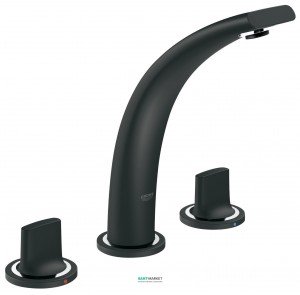 Змішувач для раковини двухвентильний з донним клапаном прихований Grohe Ondus чорний 20178KS0