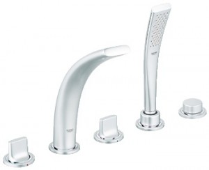 Змішувач двохвентильний на борт ванни з душем Grohe колекція Ondus сатин 31047BS0