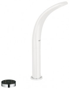 Смеситель для раковины электронный сенсорный с донным клапаном высокий Grohe Ondus белый 36044LS0