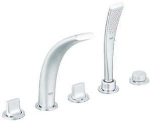 Змішувач двохвентильний на борт ванни з душем Grohe колекція Ondus сатин 31047BS0