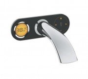 Змішувач для раковини електронний настінний з донним клапаном каскадний Grohe Ondus матовий хром 36045BS0