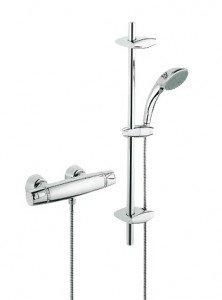 Смеситель для душа двухвентильный с термостатом Grohe Grohtherm 3000 с душевым набором хром 34196000