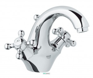 Змішувач для раковини двухвентильний з донним клапаном Grohe колекція Sinfonia хром 21012000