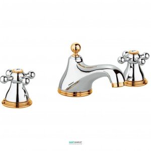 Змішувач для раковини двухвентильний з донним клапаном прихований Grohe Sinfonia хром / золото 20014IG0