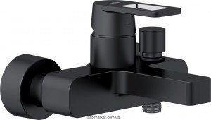 Смеситель однорычажный для ванны с коротким изливом Grohe коллекция Quadra черный 32638KS0