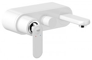 Змішувач одинважільний для ванни з коротким виливом Grohe колекція Veris білий 32195LS0