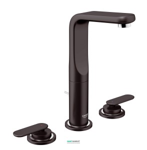 Змішувач для раковини Двохважеля з донним клапаном прихований високий Grohe Veris чорний 20180KS0