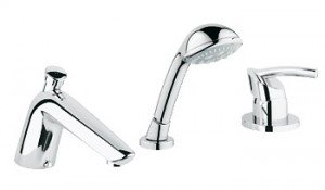 Смеситель однорычажный на борт ванны с душем Grohe коллекция Tenso хром 19153000