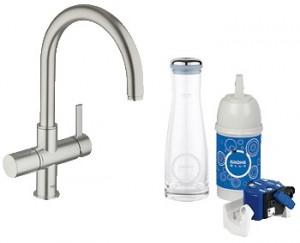 Набор смеситель для кухни с фильтром GROHE Blue Pure однорычажный 33249DC1