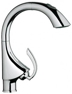Смеситель для кухни с выдвижной лейкой GROHE K4 однорычажный нержавеющая сталь 33782SD0