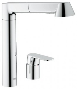 Смеситель для кухни с выдвижной лейкой GROHE K7 однорычажный 32894000