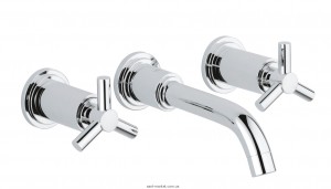 Смеситель для раковины двухвентильный настенный скрытый Grohe коллекция Atrio хром 20164000