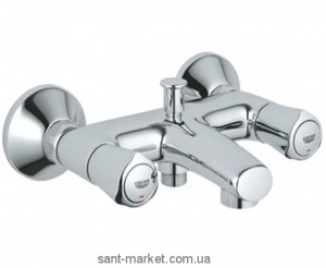 Змішувач двохвентильний для ванни з коротким виливом Grohe колекція Avina хром 25085000