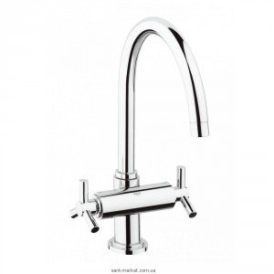 Змішувач для раковини двухвентильний з донним клапаном Grohe колекція Atrio хром 21033000