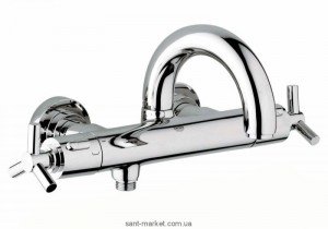 Змішувач з термостатом двухвентильний з коротким виливом Grohe колекція Atrio хром 34061000