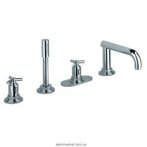 Смеситель двухвентильный на борт ванны с душем Grohe коллекция Atrio хром 19141000