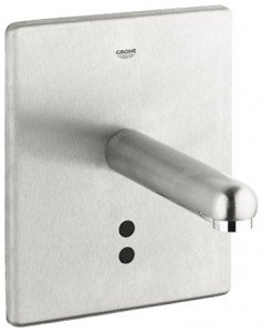 Смеситель для раковины электронный сенсорный настенный Grohe Europlus E суперсталь 36243SD0