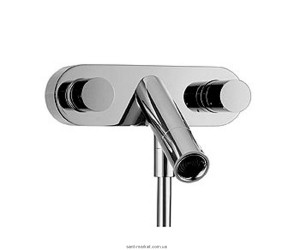 Смеситель двухвентильный для ванны с коротким изливом Hansgrohe коллекция Starck сатин 10430810