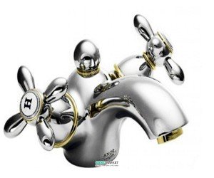 Змішувач для раковини двухвентильний з донним клапаном Hansgrohe Axor Carlton хром / золото 17032090