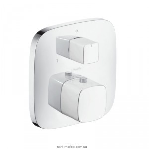 Змішувач з термостатом прихований (вбудований) Hansgrohe колекція PuraVida хром / білий 15771400