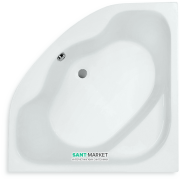 	Ванна акрилова кутова PoolSpa колекція Klio Sym 140×140 з ніжками білий PWS3610ZN000000