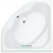 Ванна акриловая угловая PoolSpa коллекция Klio Sym 133х133 с ножками белый PWS3510ZN000000