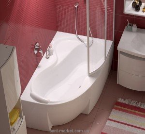 Ванна акриловая угловая асимметричная Ravak коллекция Rosa 95 150х95х47 R C561000000