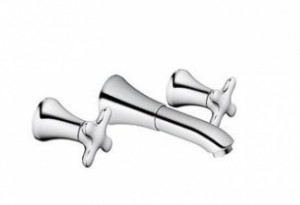 Смеситель для раковины двухвентильный настенный Kludi коллекция Amphora хром 541450520