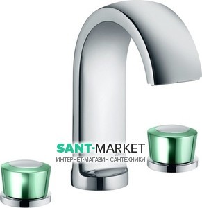 Змішувач для раковини двухвентильний з донним клапаном каскадний Kludi Joop! хром / кришталь 55143H705