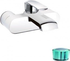 Змішувач одинважільний для ванни з коротким виливом Kludi колекція Joop! хром / зелений 55443H775