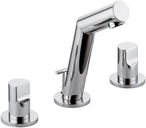 Смеситель для раковины двухвентильный скрытый с донным клапаном Kludi New Waves хром 571430530