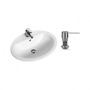 Раковина для ванной встраиваемая с дозатором для мыла KOLO коллекция Nova Top белая 99186000