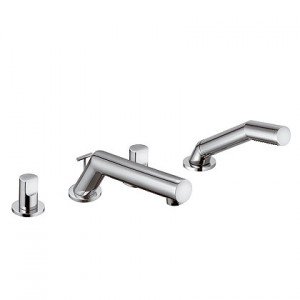 Змішувач двохвентильний на борт ванни з душем Kludi колекція New Wavеs хром 574250530