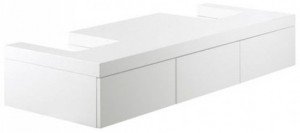 Висувною шафа для L-образної тумби Kludi Esprit під 2 раковини 40х50х18 білий 56S1243