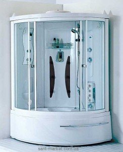 Паровий гидробокс кутовий Appollo А - 0812 124х124х215 з ванною