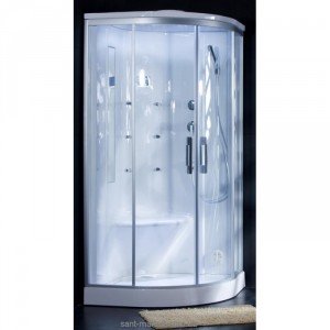 Паровой гидробокс угловой Appollo А-8009 99х99х215 с низким поддоном