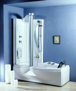 Ванна гидромассажная акриловая Appollo 177х85х217 L А-0833 + душевая кабинка	