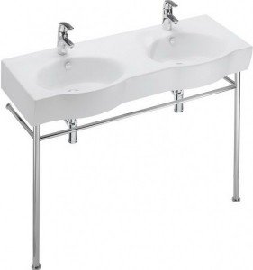 Раковина для ванной подвесная двойная Jacob Delafon коллекция Ove белая E1704-00