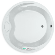 Ванна акрилова кругла PoolSpa колекція Atlantyda 160х160 з рамою білий PWRD310ZS000000