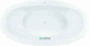 Ванна акриловая овальная PoolSpa коллекция Aura 204х103 с рамой белый PWRVO10ZS000000