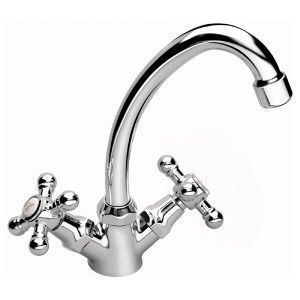 Смеситель для раковины двухвентильный с донным клапаном Ferro коллекция Retro хром XR2