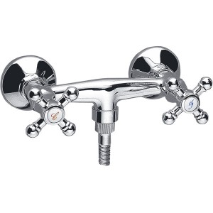 Змішувач для душу настінний двухвентильний Ferro колекція Retro з душовим набором хром XR77