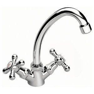 Змішувач для раковини двухвентильний з донним клапаном Ferro колекція Retro хром XR2