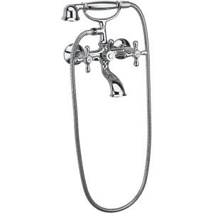 Змішувач двохвентильний для ванни з душем Ferro колекція Retro New хром XD11