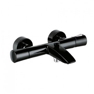 Смеситель с термостатом двухвентильный для ванны Kludi коллекция Zenta черный 351018638