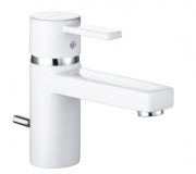 Смеситель для раковины однорычажный с донным клапаном Kludi коллекция Zenta белый 382509175