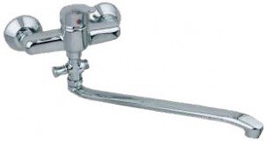 Змішувач одинважільний з довгим виливом KFA колекція Ferryt Bath Mixer хром 548-755-00