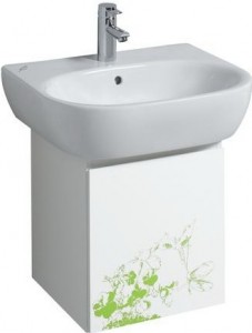 Тумба під раковину Keramag 4U підвісна 40х38.8х46.5 зелений мотив 804143